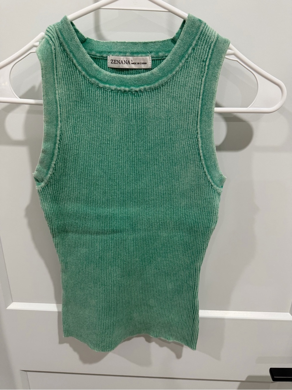 Zenana Outfitters Mint Green Ribbed Tank
